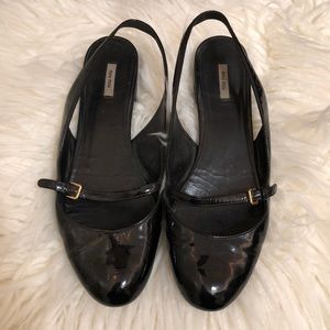 MIU MIU PATENT LEATHER JANE FLAT